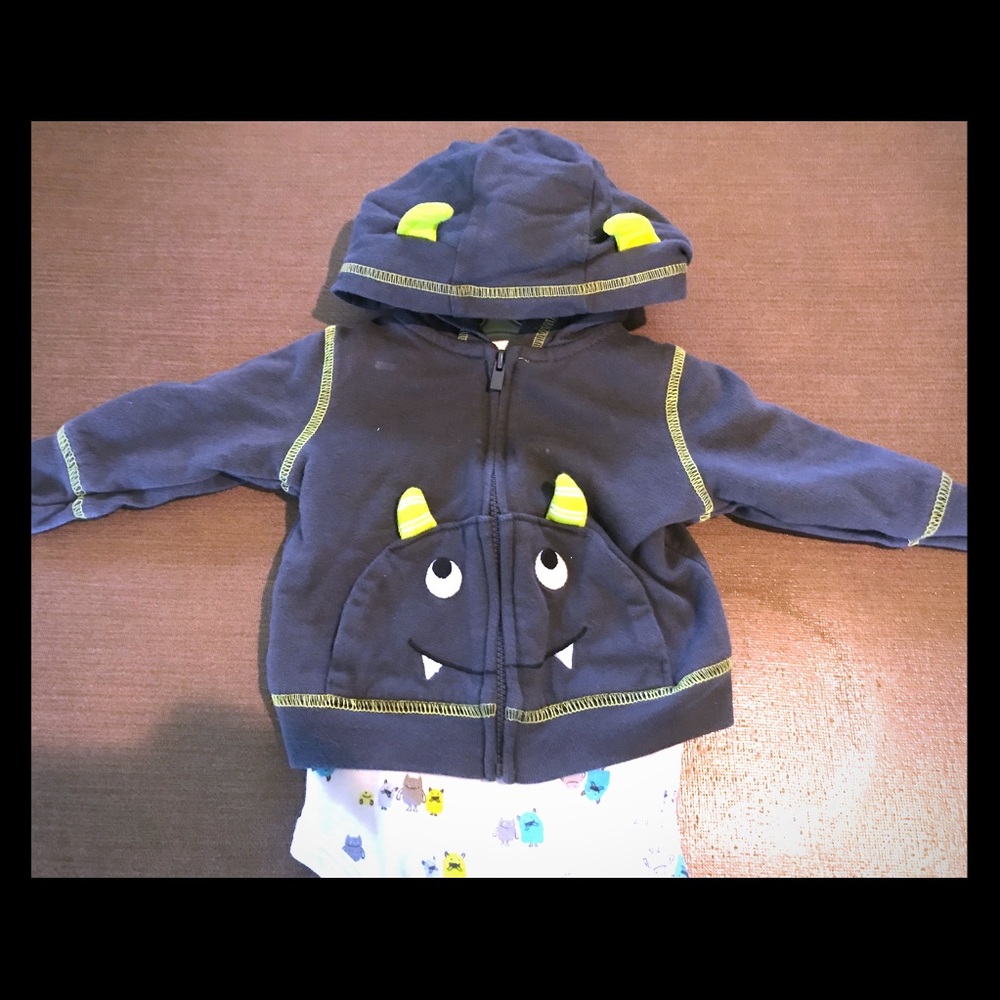 Monster bodysuit with zip up jack with ears✨